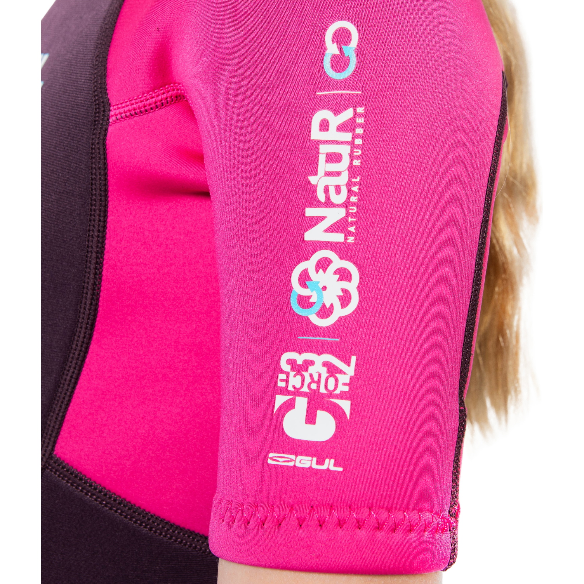 2026 Gul Junior G-Force Natur 3/2mm Back Zip Shorty Wetsuit GF3307-PUPI - Purple / Pink